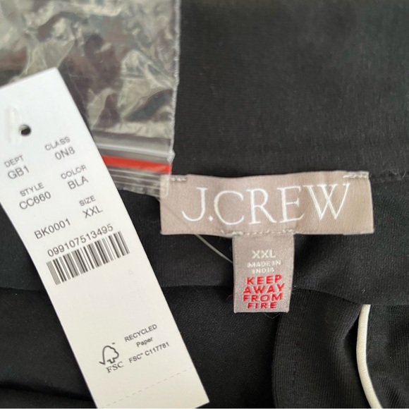 J. Crew Dreamy Cotton-Blend Pajama Top and Pant Set, Size XXL, Black White, NWT - Picture 8 of 12